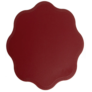 Jogo Americano Vermelho Impermeável Couro Sintético