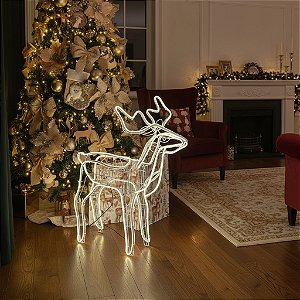 Rena de LED Bivolt 80cm Natal Decoração Iluminada Jardim