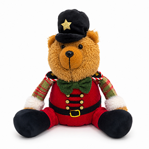 Urso de Pelúcia Natalino 25cm Decoração de Natal Premium