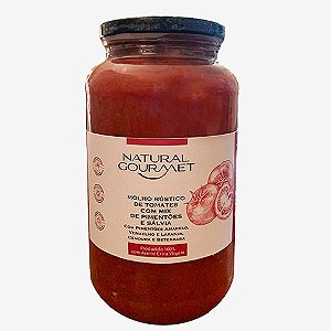Molho Rústico de Tomates com Mix de Pimentões e Sálvia com Pimentões Amarelo, Vermelho e Laranja, Cenoura e Beterraba