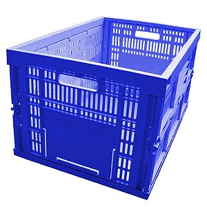 Caixa Plástica Dobrável Azul Tonk