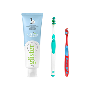 Creme Dental 200gr + Escova Adulto + Escova Kids