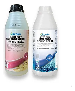 Klyo Oxy 1 L + Magic Flot 1 Litro Renko Limpadores Multiuso