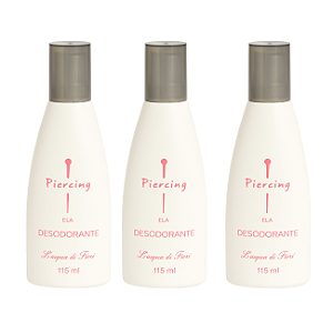 Kit C/3 Unidades De Desodorante Piercing Ela 115 Ml Cada