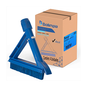 4 Uni. Escova Limpa Rejunte Piso Maxi Tech - Bralimpia Azul Azul