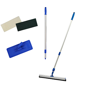 Kit Limpa Tudo Fibras + Rodo Twister 45cm C/ Cabo Extensor