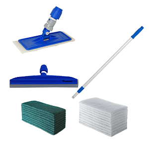 Kit Bralimpia c/ Fibras + Suporte LT + Cabo e Rodo Dry