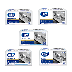 Kit c/ 5 - Guardanapo Excellence, Folha Dupla, Extra Branco, 50 Folhas, 39cm x - 40cm