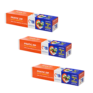 Kit 3 Bolsa Hermética Zip Lock 18x23cm 30 Un Armazenar