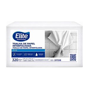 Papel Toalha Interfolhado Elite Plus 350 Folhas Folha Simples