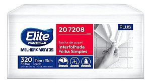 Papel Toalha Interfolhado Elite Folha Simples 320 Folhas