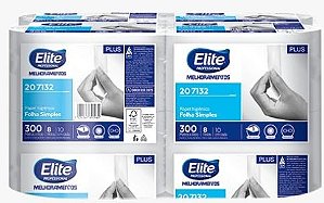 Papel Higiênico Rolo Plus Elite Folha Simples 8 Rolos 300m