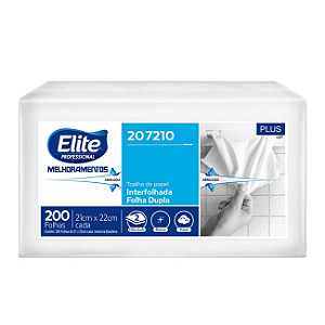 Papel Toalha Interfolhado Folha Dupla Elite Plus 200 Folhas