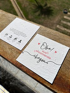 cartão de agradecimento 8x8cm