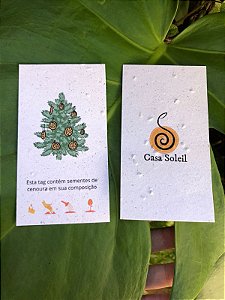 Cartão de agradecimento 5.5x10cm em papel semente