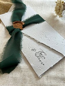 Convite de casamento envelope com lacre de cera