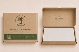 kit folhas A4 em papel semente em branco