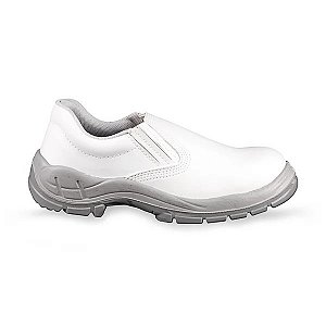 Sapato De Segurança Branco Em Microfibra Com Elástico Bico De Pvc Bracol - CA29951