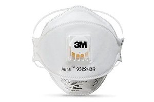 Respirador Descartável 3M™ Aura™ 9322+BR PFF-2 (S) Branco Com Válvula CA30594 - HB004384994