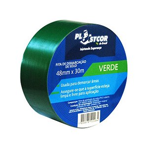 Fita Demarcação De Solo 48MMX30MM Verde Plastcor - 700.01511