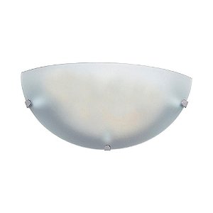 Arandela Clean 25cm Bronzearte - Vidro Branco Garra Cromada