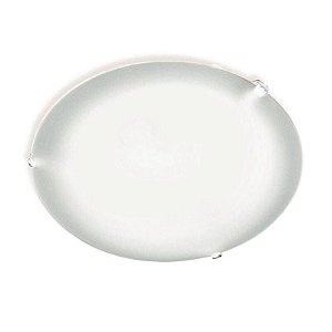 Plafon Clean 30cm Bronzearte - Vidro Branco Garras Acetinadas