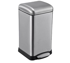 Lixeira Inox Quadrada Fosca 30L