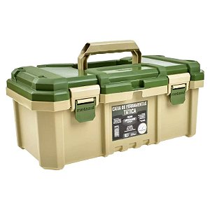 Caixa de Ferramentas Tática Verde/Bege 18,3" Metasul 44x23
