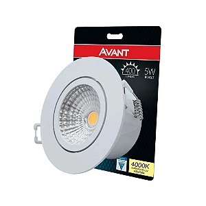 Spot Led de Embutir Redondo 5w Quente Avant
