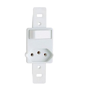 Interruptor Simples com tomada 50397 Br Lumibras