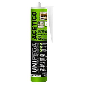Adesivo Silicone Acético 280ml Branco Unipega