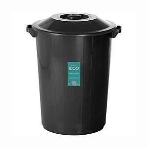 Lixeira Recycle Preta 35L Plasvale