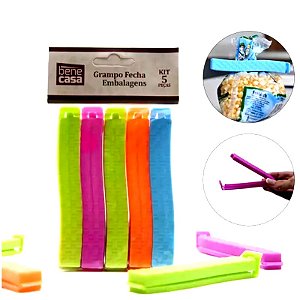 Kit Grampo Fecha Embalagens 5 peças Bene Casa