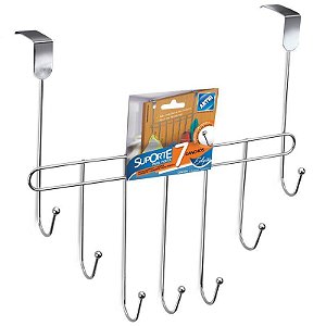 Suporte para Porta Cromado 7 Ganchos Arthi