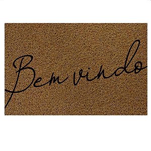 Capacho PVC Bege Bem Vindo Kapazi
