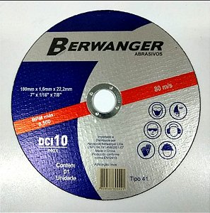 Disco Corte para Aço Inox 7" Berwanger