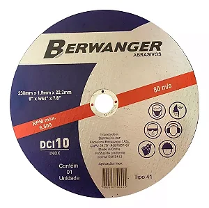 Disco Corte para Aço Inox 9" Berwanger