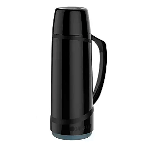 Garrafa Térmica 1l com bico Preta Soprano