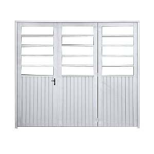 Portão 3 Folhas Vidro Fixo Galvanizado Maxiaço