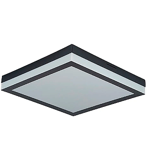 Plafon Sobrepor 25w 3t Preto Tualux