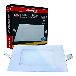 Painel de Embutir Quadrado 6w Quente Avant