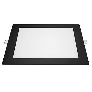 Painel de Embutir Quadrado Preto 12w Quente Blumenau