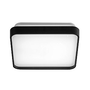 Plafon Round Led Quadrado Preto 18w 3 Toques Blumenau