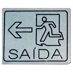 Placa Saida Emerg. Esquerda 12,5x10cm Numeral Nc