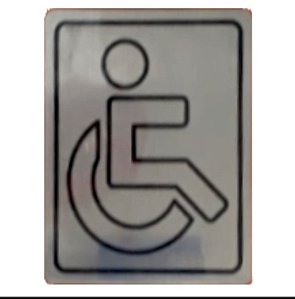 Placa Wc Cadeirante 12,5x10cm Numeral