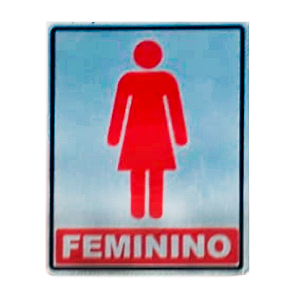 Placa Wc Feminino 12,5x10cm Numeral