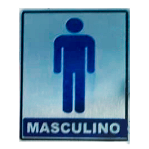 Placa Wc Masculino 12,5x10cm Numeral