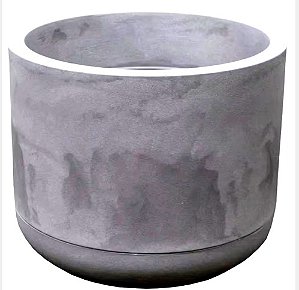 Conjunto Match Vaso/prato 35 Cimento Queimado Japi