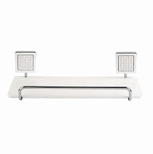 Prateleira Vidro Obi 30cm Branco Jackwal