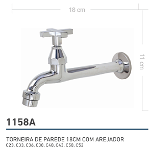 Torneira de parede C/arej 1158 Ac43 Clius